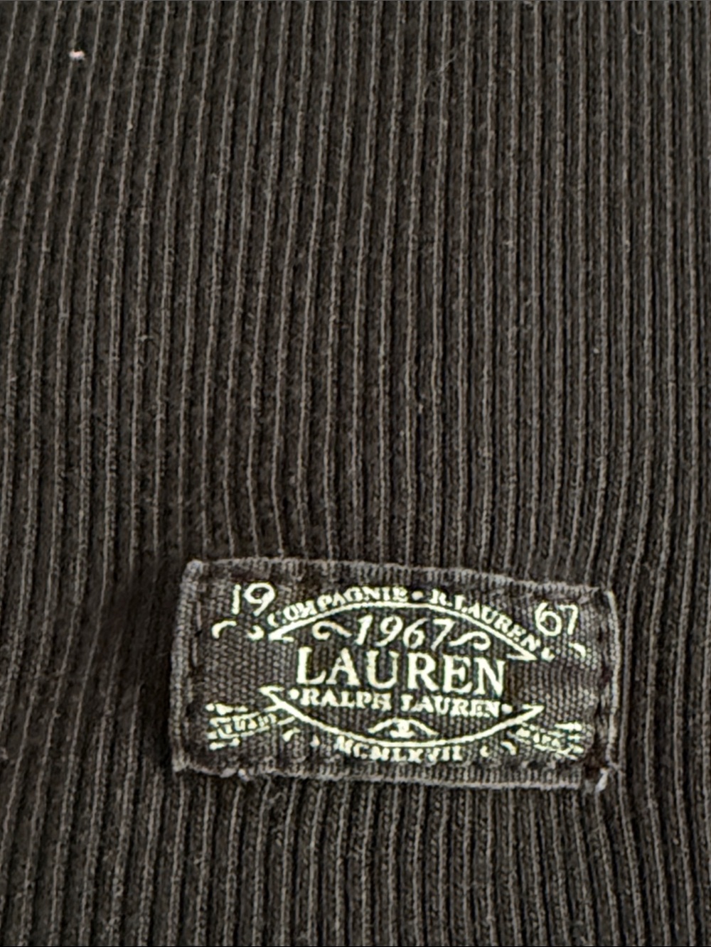 Ralph Lauren Black Short Sleeve Ribbed Notch-Neck Tee - Picture 3 of 4